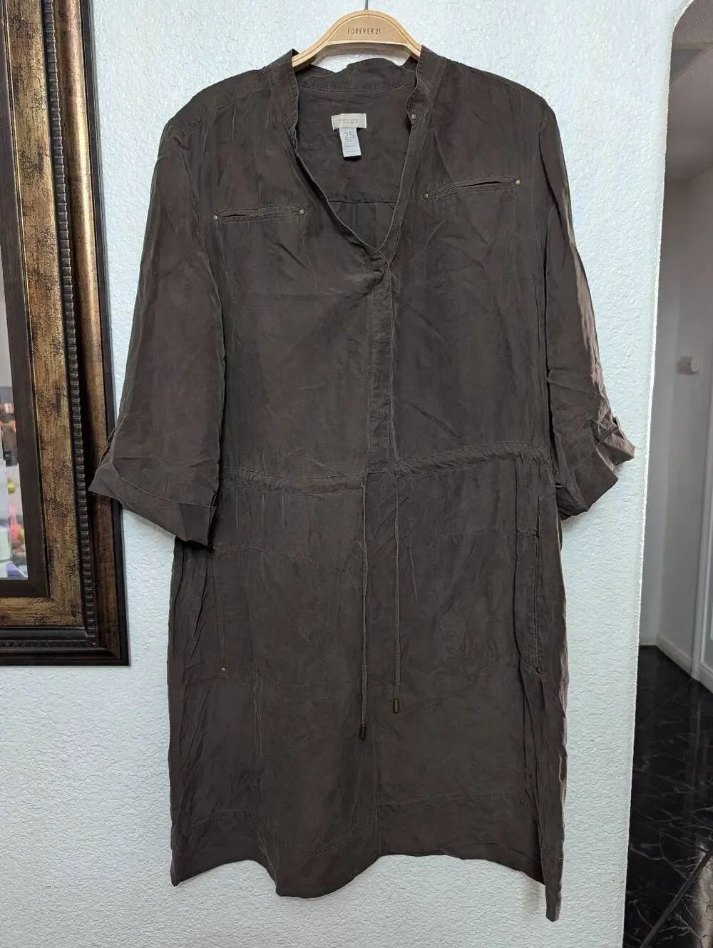 Chico's silk dress brown